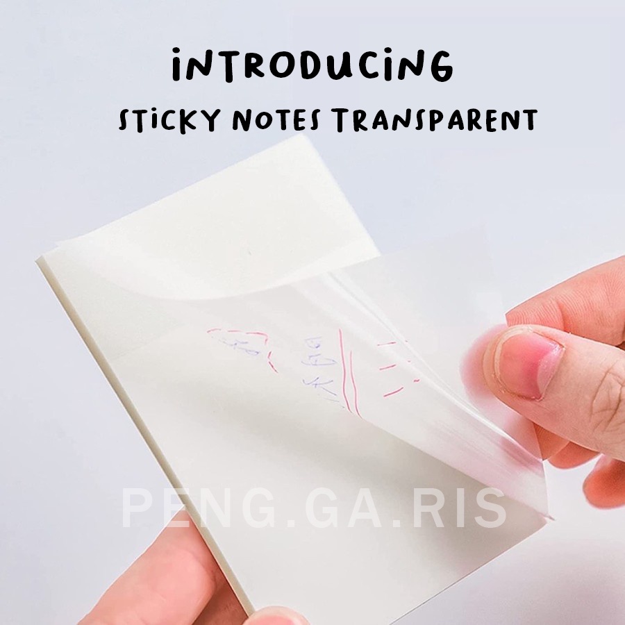 

STICKY NOTE PLASTICS TRANSPARENT 7.5x7.5cm, 9.5x6cm - STICKY NOTE PLASTIK TRANSPARAN