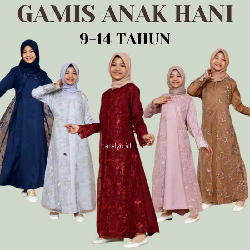 GAMIS ANAK REMAJA TANGGUNG 9-14 TAHUN GAMIS LEBARAN HANI