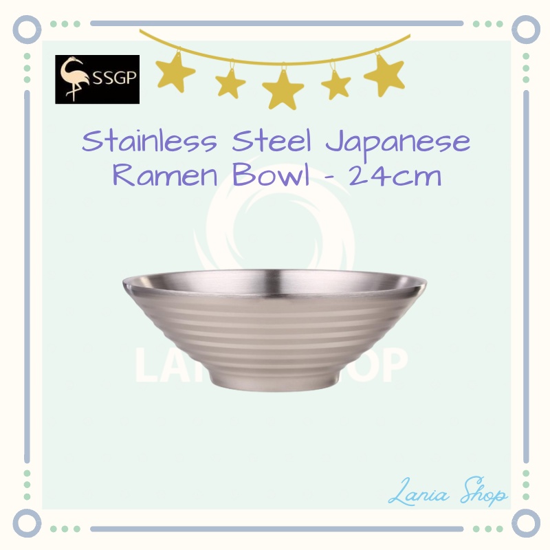 SSGP 24cm Stainless Steel Japanese Ramen Bowl - Mangkuk Stainless 24cm