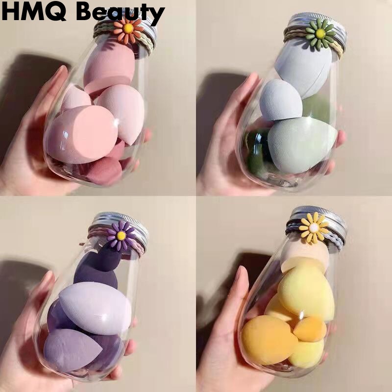 6pcs Blender Makeup Kosmetik Puff Makeup Sponge Dengan Kotak Penyimpanan Foundation Bedak Sponge Alat Kecantikan Make Up