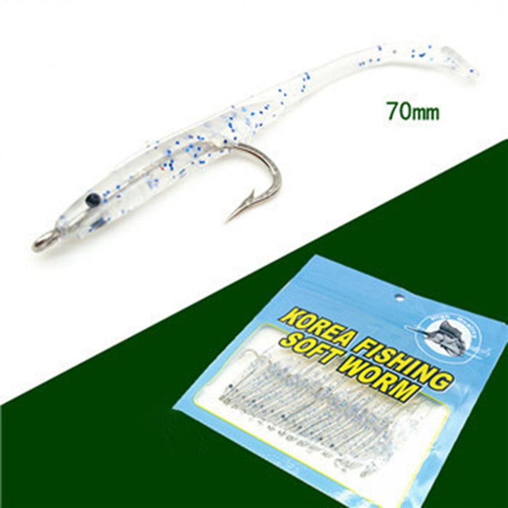 Preva 10pcs/lot Umpan Belut Ikan Luminous Tahan Lama 7cm/1g Lead Jig Head
