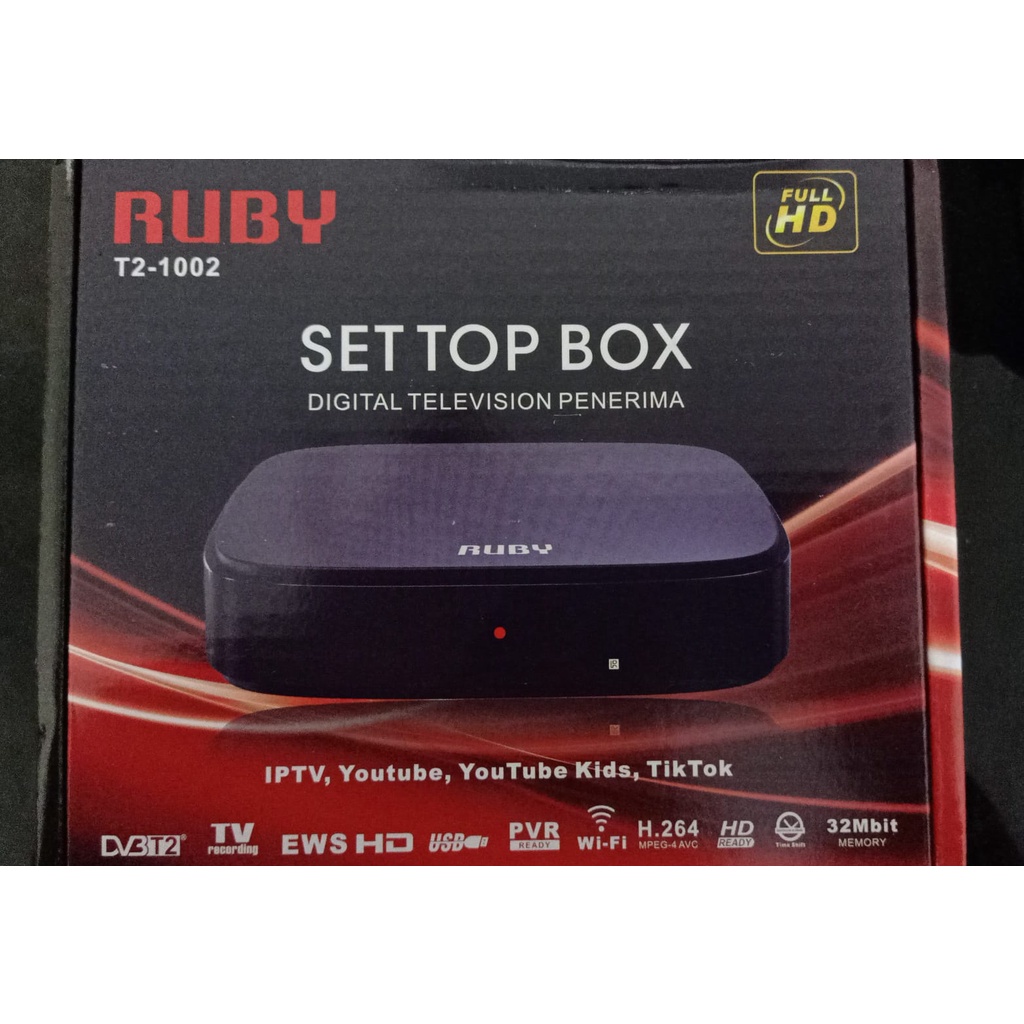 SET TOP BOX TV DIGITAL TV RUBY T2-1002 FULLHD/RECEIVER TV/STB RUBY T2-1002