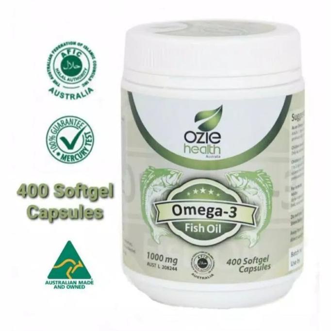 Ozie Health - Omega 3 Fish Oil 1000mg 400 Capsule [HALAL CERTIFIED]