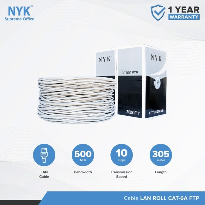 Cable LAN FTP NYK CAT 6 6A ROLL 305 METER