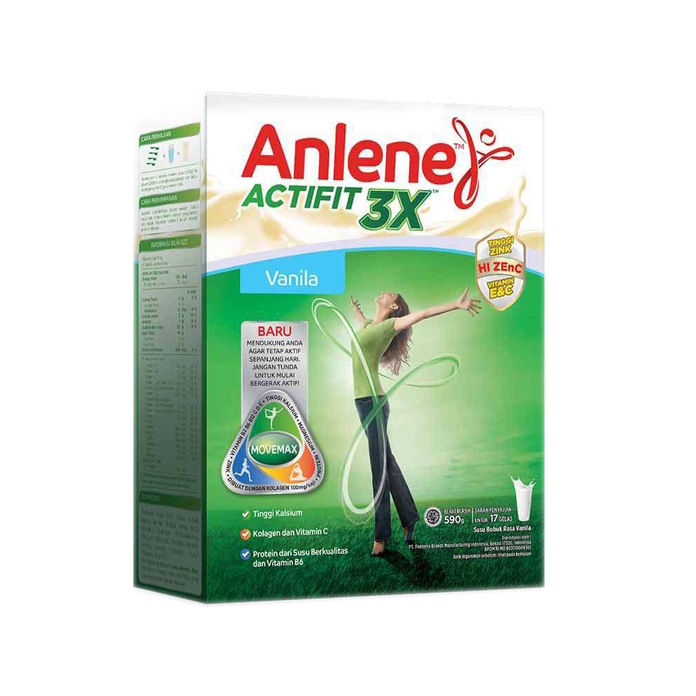 

Anlene Actifit 3X Susu Bubuk Original 590g Plain - Nutrisi Tulang, Sendi, dan Otot