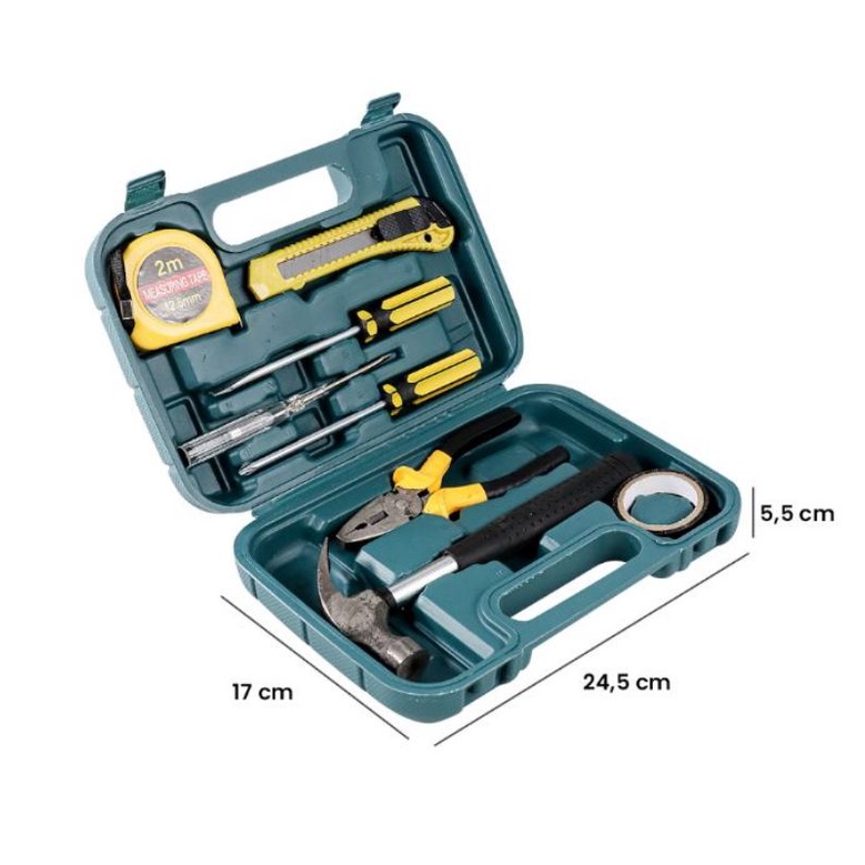 OnnFang Alat Set Perkakas Palu Tang Obeng Cutter Meteran 7 in 1 - YL-8009A