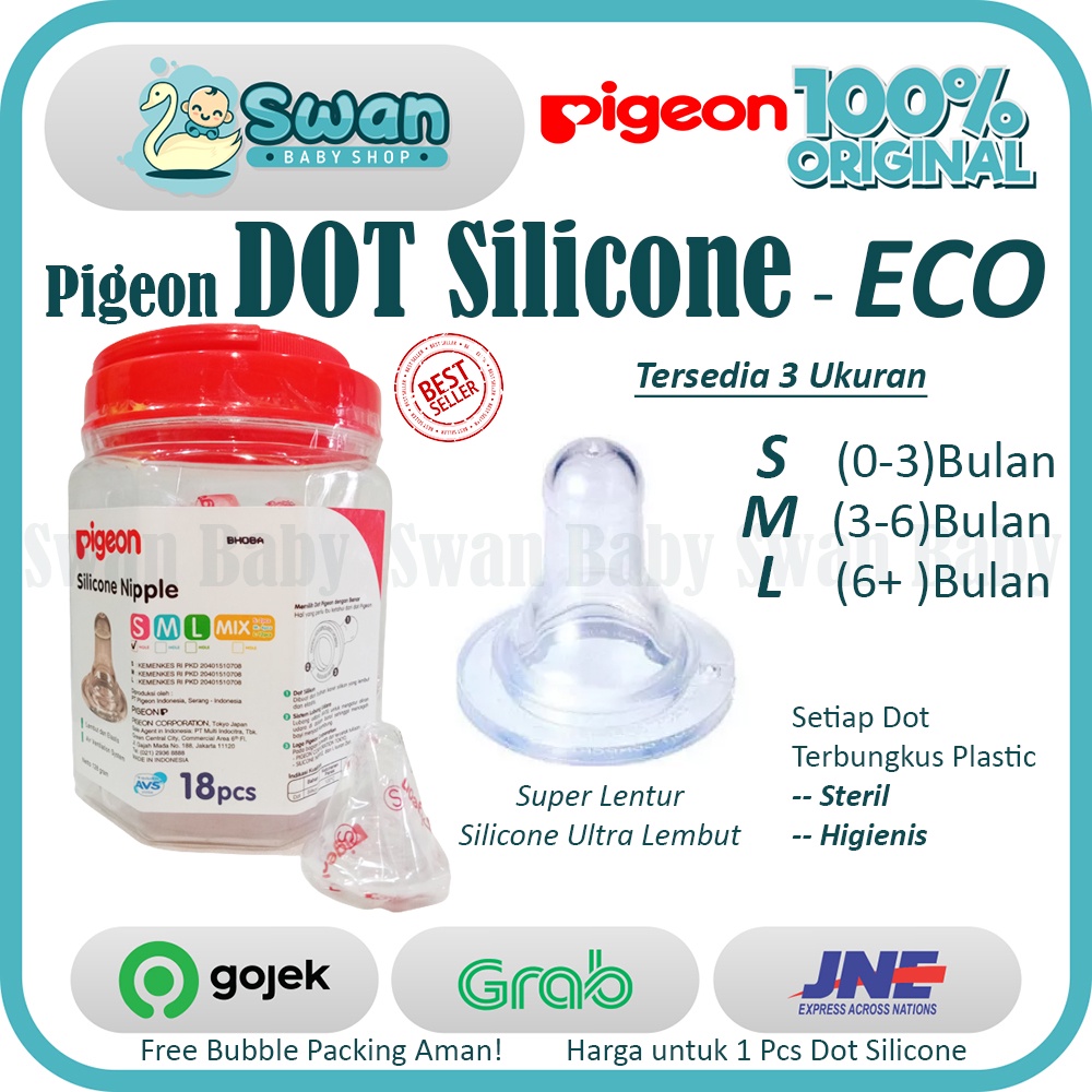 Pigeon Silicone Nipple Eco / Dot Nipple silicone ( Satuan )