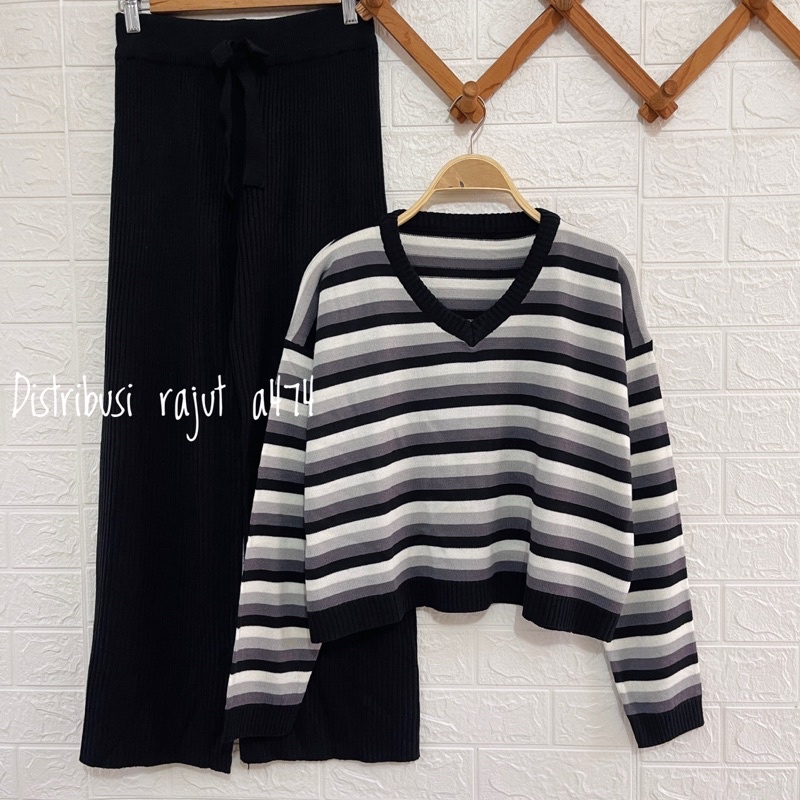 ONESET SWETER KAGURA SETELAN CELANA KULOT