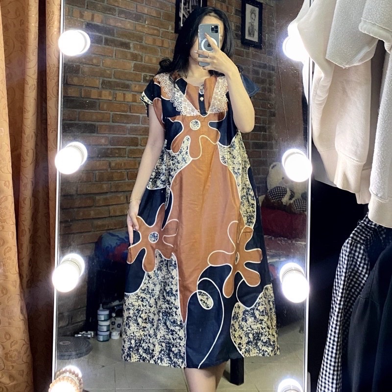 Sapasara - Daster Bali / Daster Payung Renda bahan Rayon Adem LD 110 Selutut Busui Friendly Etalase 1