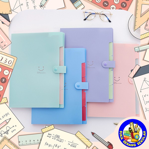 

Holder Tas File / Dokumen Folder A4 Motif Smiley 5 Layer Mf0018