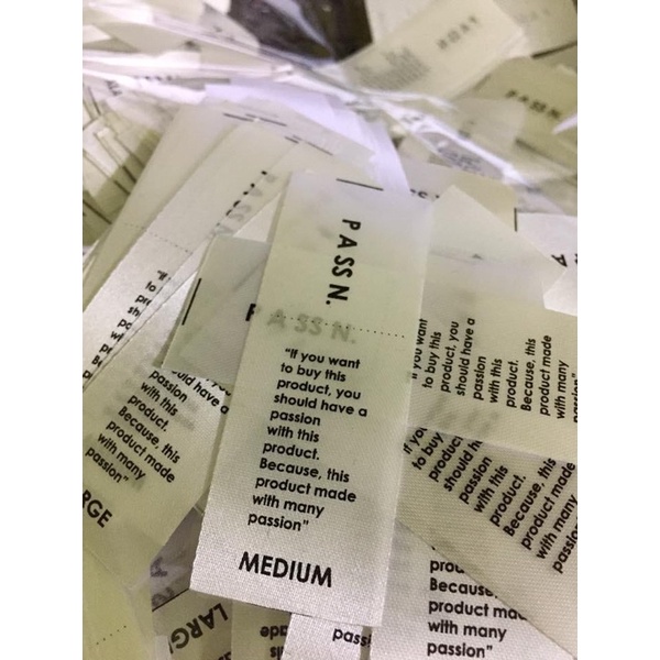 

Label Baju Label Washing Label Satin lokal 160meter