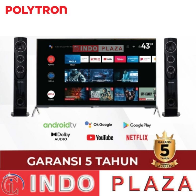 TV POLYTRON 43 INCH SMART ANDROID CINEMAX PLD-43TAG5959 / 9959 (LUAR MEDAN)