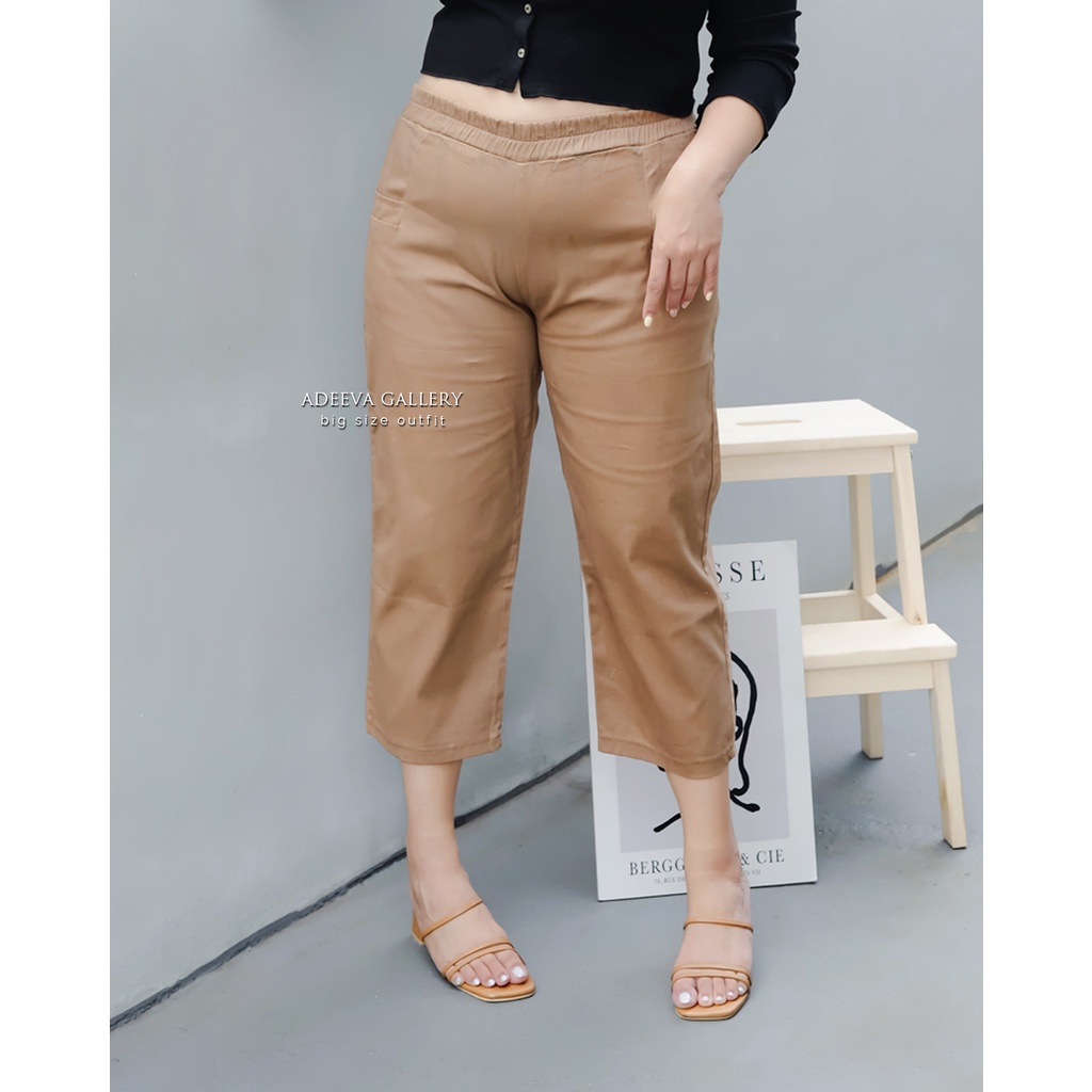 ADEEVA Anya Pants Jumbo Celana 7/8 Korean Wanita Jumbo