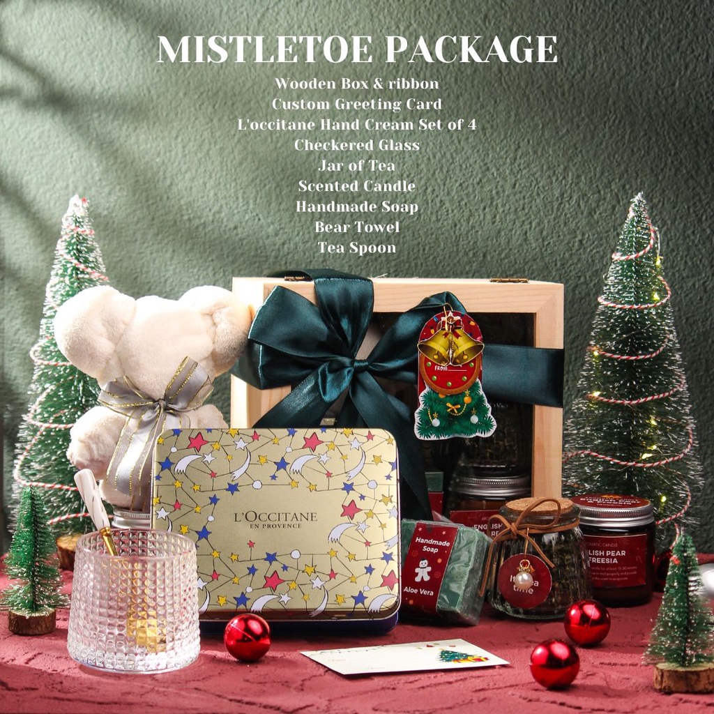 

Mistletoe Package Hampers Parcel Paket Hadiah Christmas 2024 Box Kayu Makanan Natal Kado Eksklusif Custom Card Bingkisan Parsel Buah Teh Lilin Candle Teman Pacar Saudara Keluarga