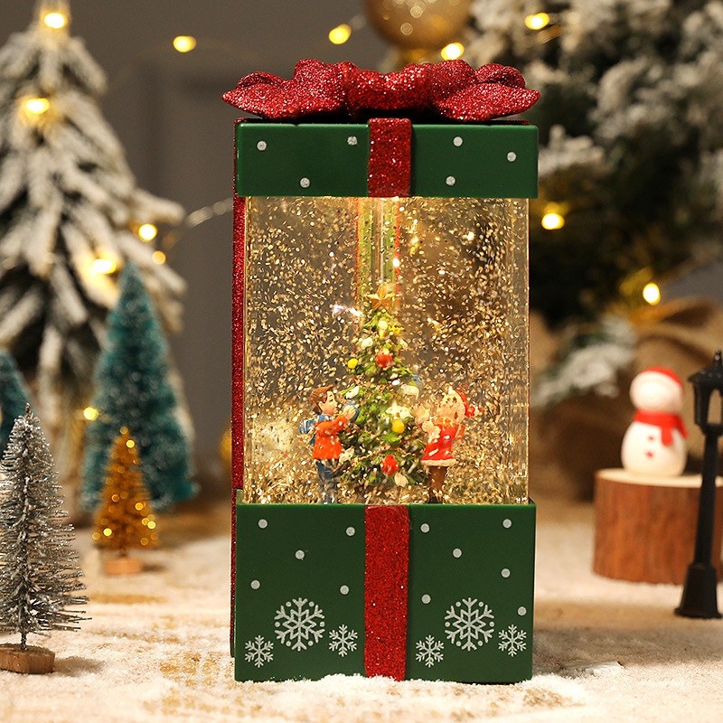 Snow Globe Box Kado Natal Pita Kotak Musik Snowglobe Christmas Gift Lampu Natal Hiasan Natal Harga Grosir Termurah Kotak Musik Natal Christmas Music Box