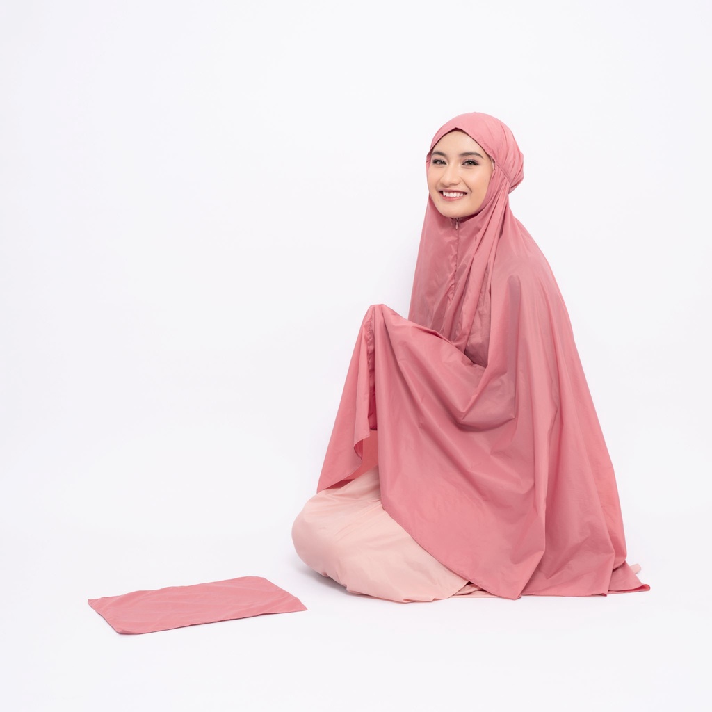 ALIF MUKENA MINI TWO TONE PARASUT PREMIUM KOREA TRAVEL - ROSE QUARTZ ( MKN-326 )