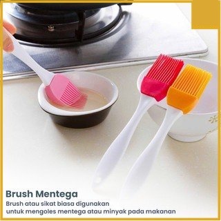 Kuas Oles Sapu Pengoles Minyak Barbeque Mentega Kue BBQ Bumbu Roti Cake Tahan Panas Masak Bahan Silikon Silicone Brush AD22