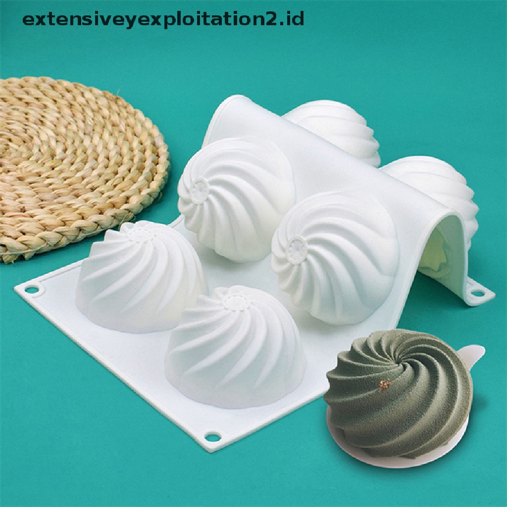 {NEW} 6 Cavity Silikon Cyclone Bulat Spiral Mousse Mold Cetakan Kue Baking Decorag Mould.