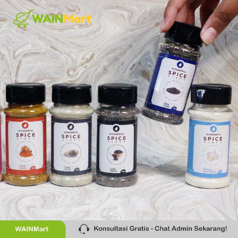 PREMIUM Bumbu Dapur Bubuk Lengkap Rempah Organik Premium Halal Instan Bumbu Rempah Bubuk Terlengkap Bawang Putih Garam Himalaya Bubuk Kunyit Lada Hitam Lada Putih Chia Seeds Bubuk Kunit