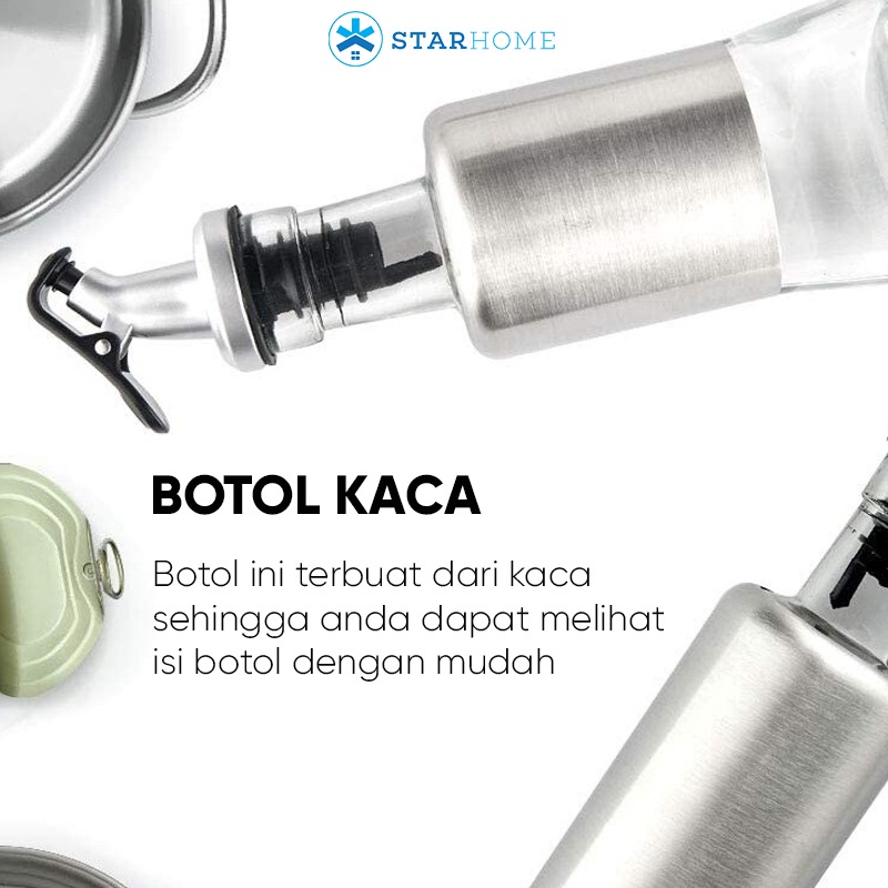 Botol Minyak Kecap Cuka Bahan Kaca 300ml Anti Tumpah Tempat Minyak Dapur