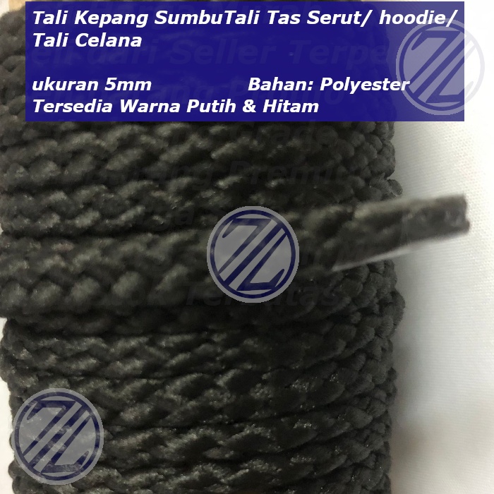 Tali Kepang / Tali Tas Serut / hoodie / Tali Celana  / Tali Kolor Ukuran 5mm