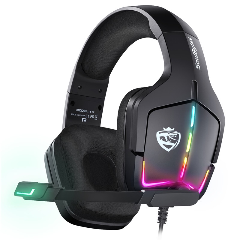 Sicibel S12 Headset Gaming Dengan Noise Canceling + Mic + Lampu LED Untuk PC Mac PS4 PS5 Switch Xbox One