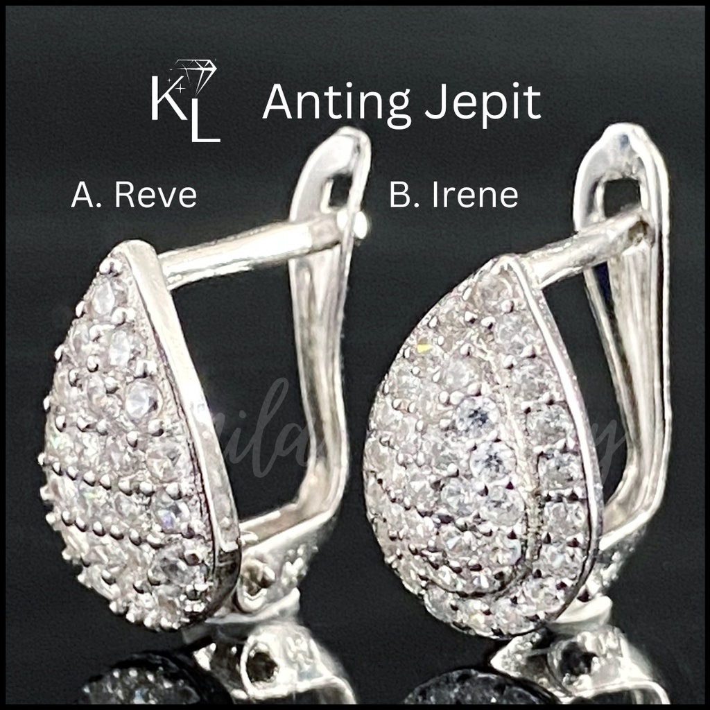 Anting Perak Asli 925 Untuk Dewasa / Anting Jepit Perak Lapis Emas Tetes Air KAMILA Jewelry