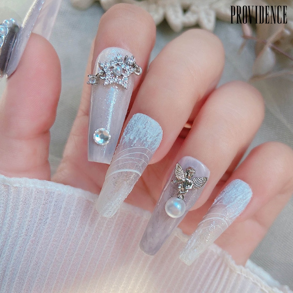 Providence Nail Art Bunga Tiga Dimensi Bersinar Berkilau Tidak Rontok DIY Karat-Bukti Rantai Bunga Logam Liontin Kupu-Kupu Pesona Kuku Perlengkapan Kuku