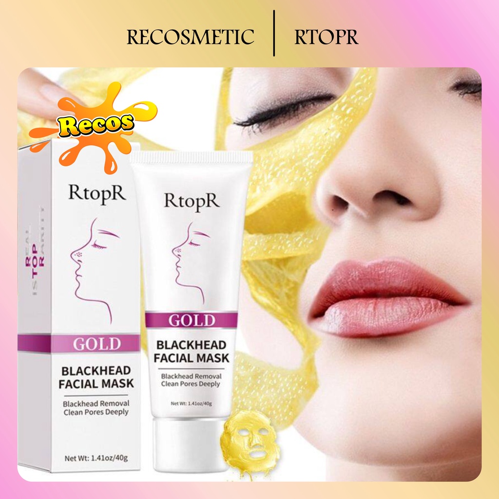 RtopR GOLD Black Face Mask Masker Wajah Pembersihan Dalam, Perawatan Kulit Penghilang Komedo