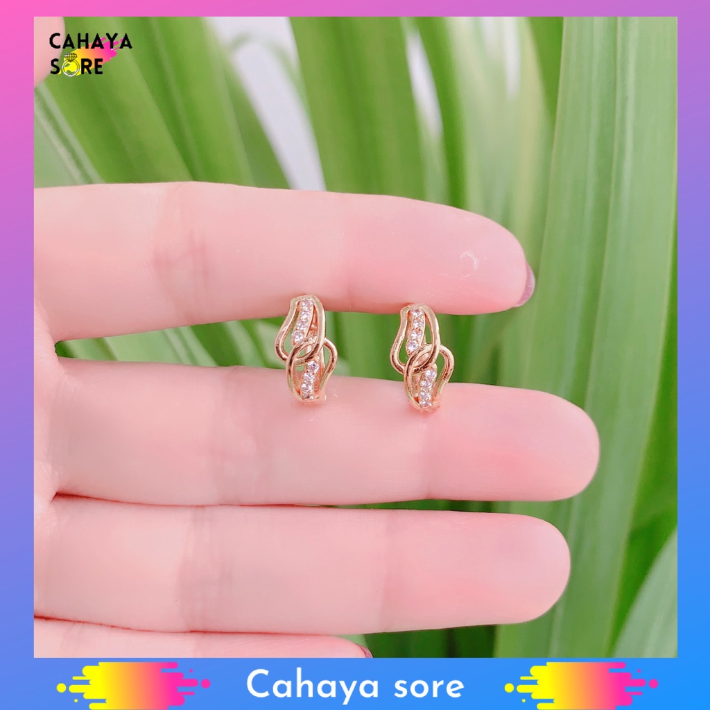 Anting Xuping Gold Anting Dewasa Model Clip Permata Canoel Cantik AD14