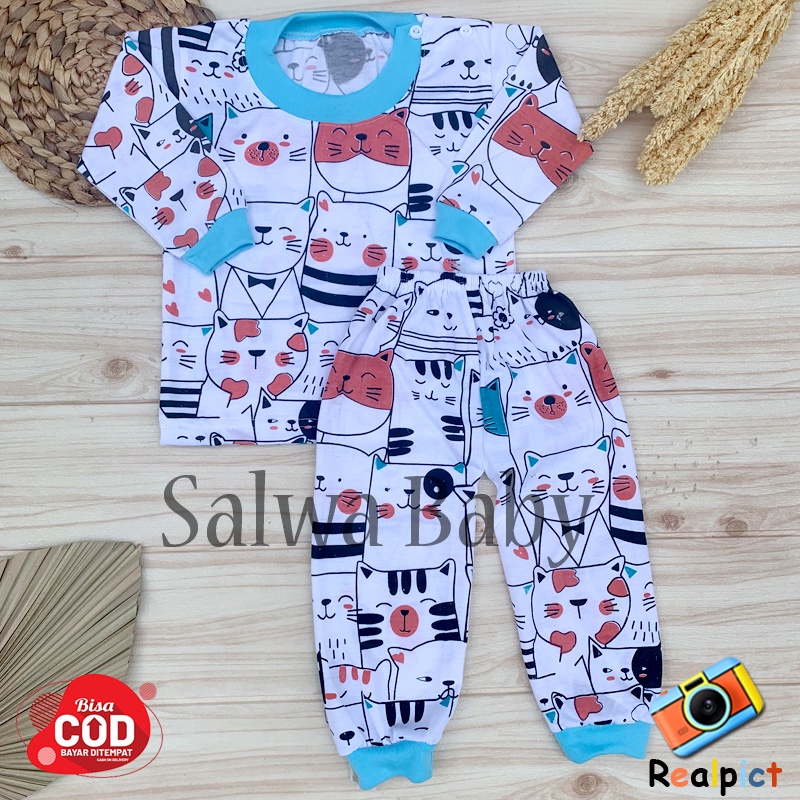 Setelan Baju Bayi Piyama Bayi baju Tidur Bayi Lengan Panjang Anak Usia 3-12 Bulan Almeera Baby and Kids
