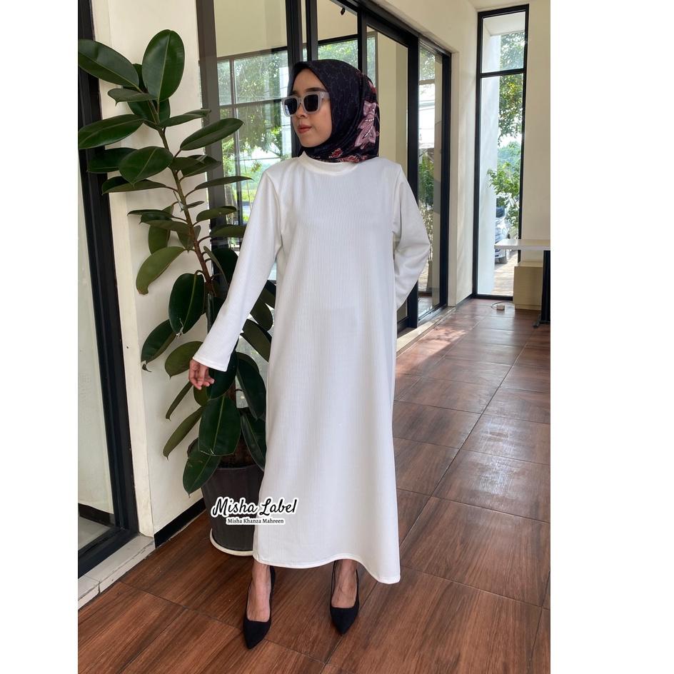 Booming (PREMIUM) INNER DRESS RAJUT RIB MANGO PREMIUM LENGAN PANJANG BY MISHA LABEL / LONG DRESS RAJ