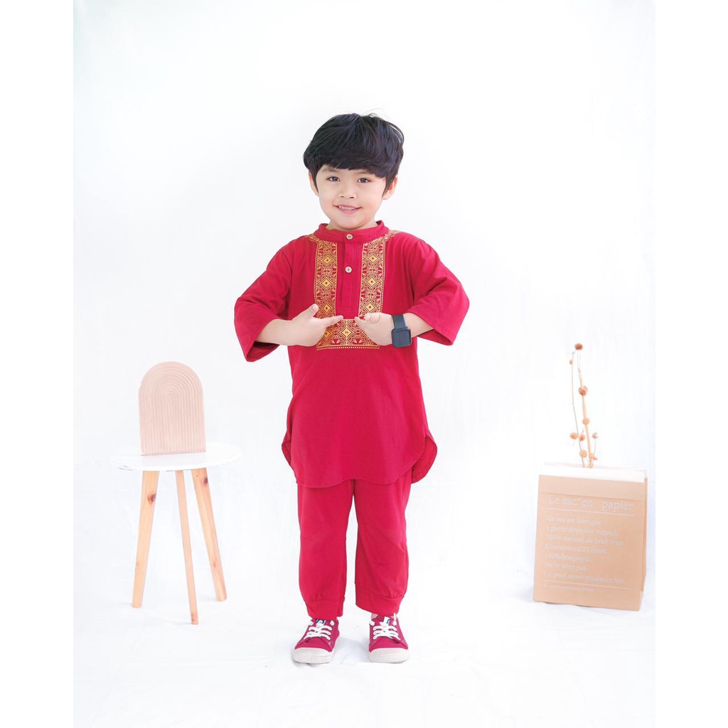 Setelan Koko Anak Fawaz Original Lucuna Baju Muslim Super Premium