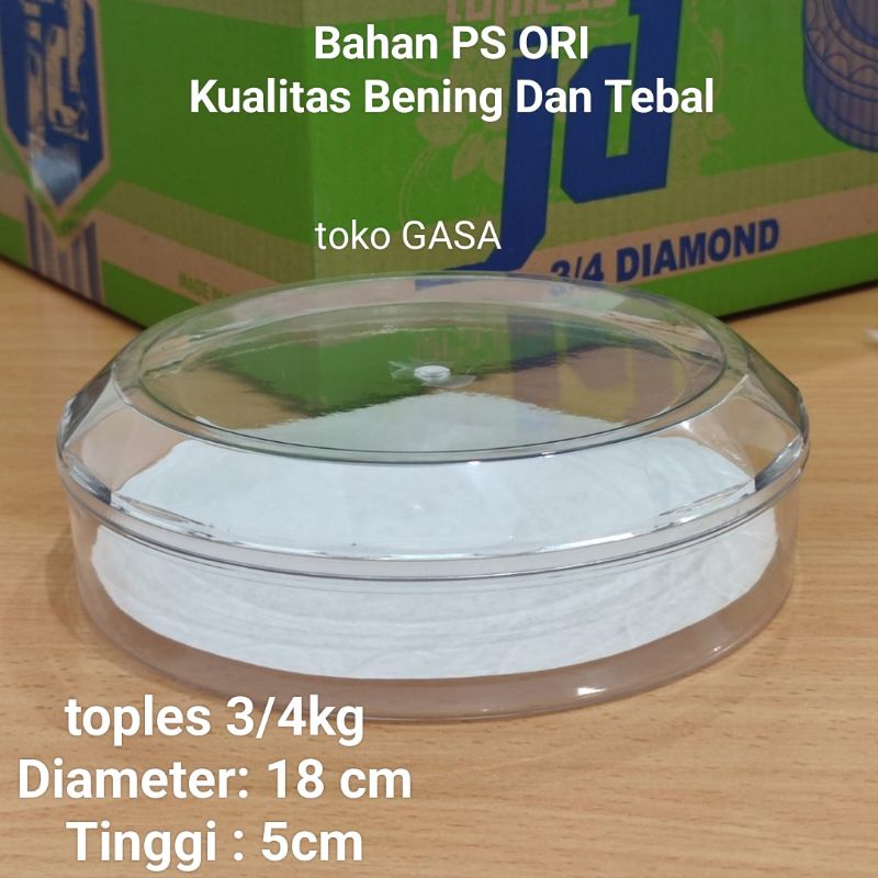 TERMURAH TOPLES KUE KERING 750gr diamond/TOPLES PP BENING BULAT 3/4kg=1 lusin /12 pcs/TOPLES NASTAR/