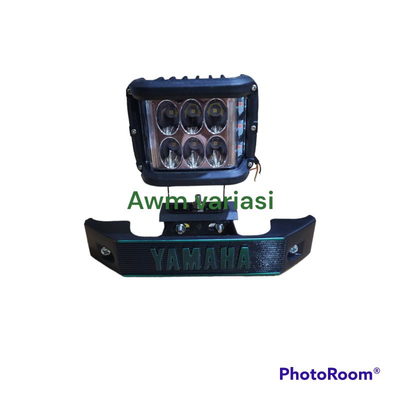 paket super ganteng rx king style lampu 6 led jumbo kiri kanan putih-putih plus breket kumis