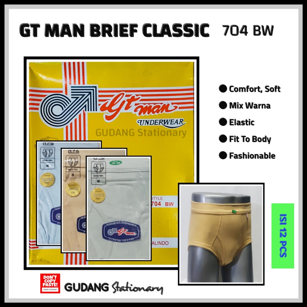 GT Man Brief Classic 704BW [ Isi 12 Pcs ]