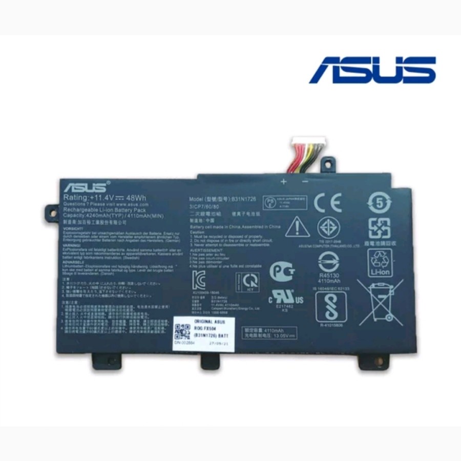 Baterai Laptop Asus TUF FX504 FX504GE FX505 FX505G FX505DY B31N1726