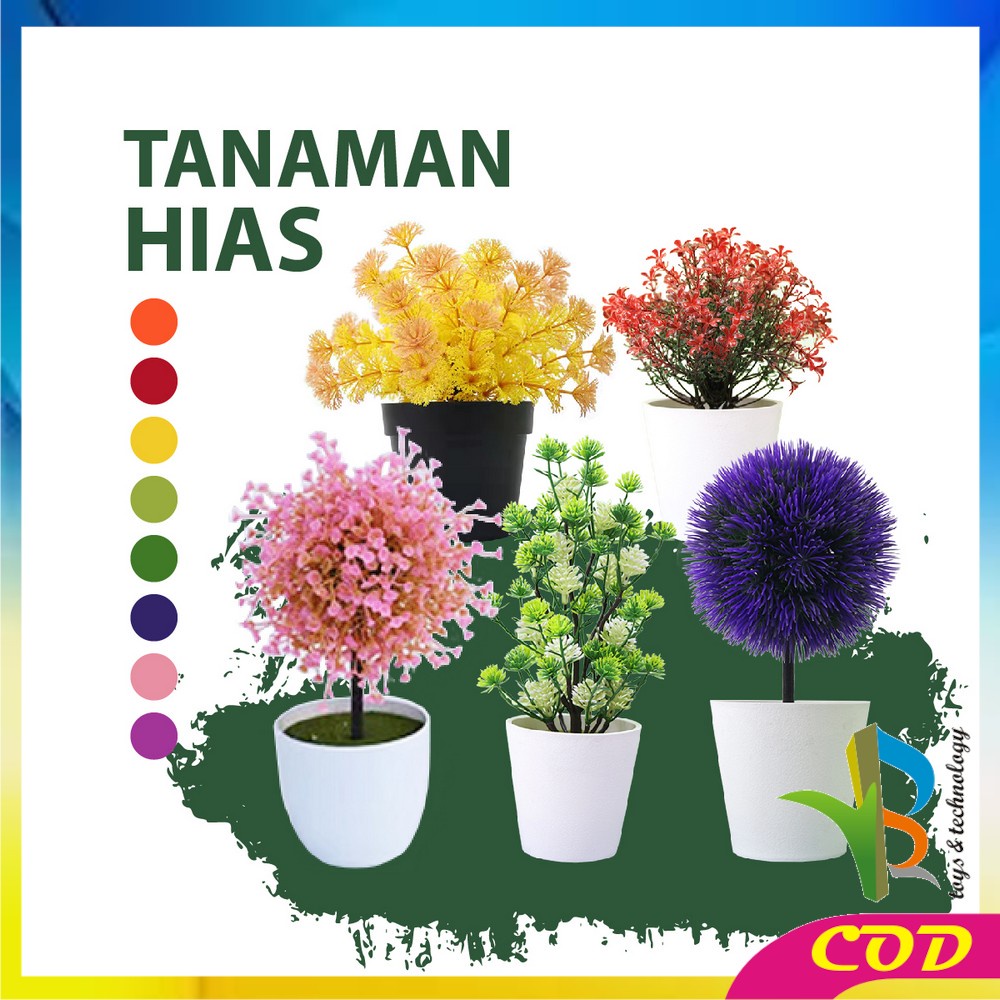 RB-C617 C621 Hiasan Bunga Plastik Artifisial Bunga Camelia Pajangan Dekorasi Ruang Tamu / Ornamen Pot Cemara Kecil Tanaman Hias