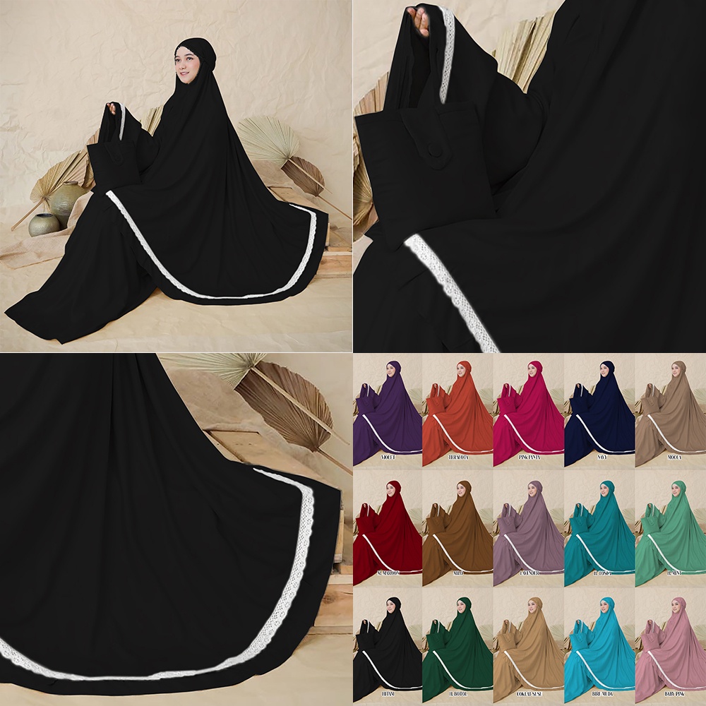 Mukena Renda Jumbo Bali Premium ZMT06 Renda Mukenah Travel Bahan Rayon Premium zmt06 Banyak Variasi Warna