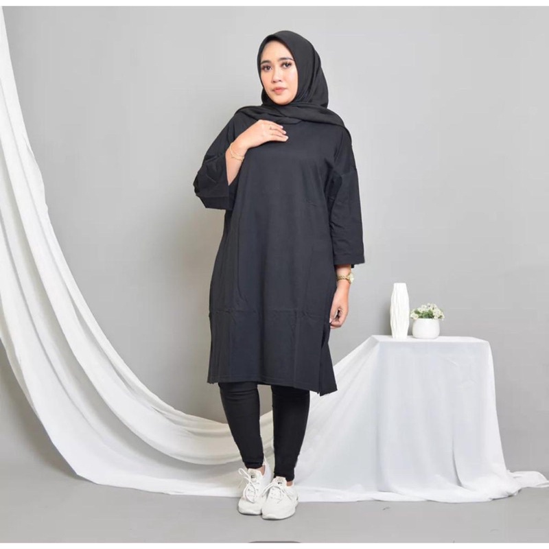 BEFAST - ZSO Tunik MELODY Oversize Polos / NEA TUNIC / Tunik Oversize / Atasan Wanita Lengan Panjang / Pakaian Santai Casual Wanita Remaja / Tunik Jumbo Polos / Fashon Kekinian Remaja Wanita Trendy