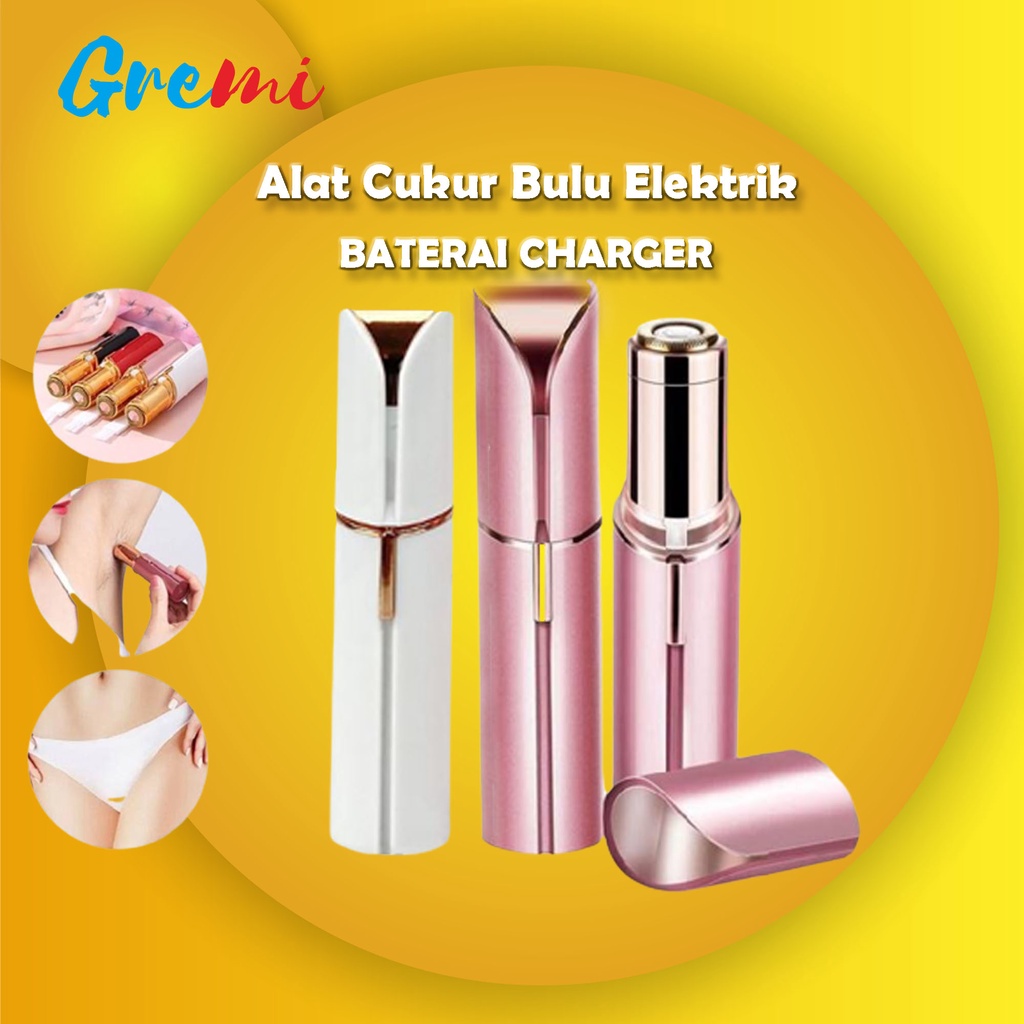 Alat Cukur Wanita Epilator Lipstick Pencukur Cukuran Shaver Alis Bulu Halus Elektrik Mini Portable