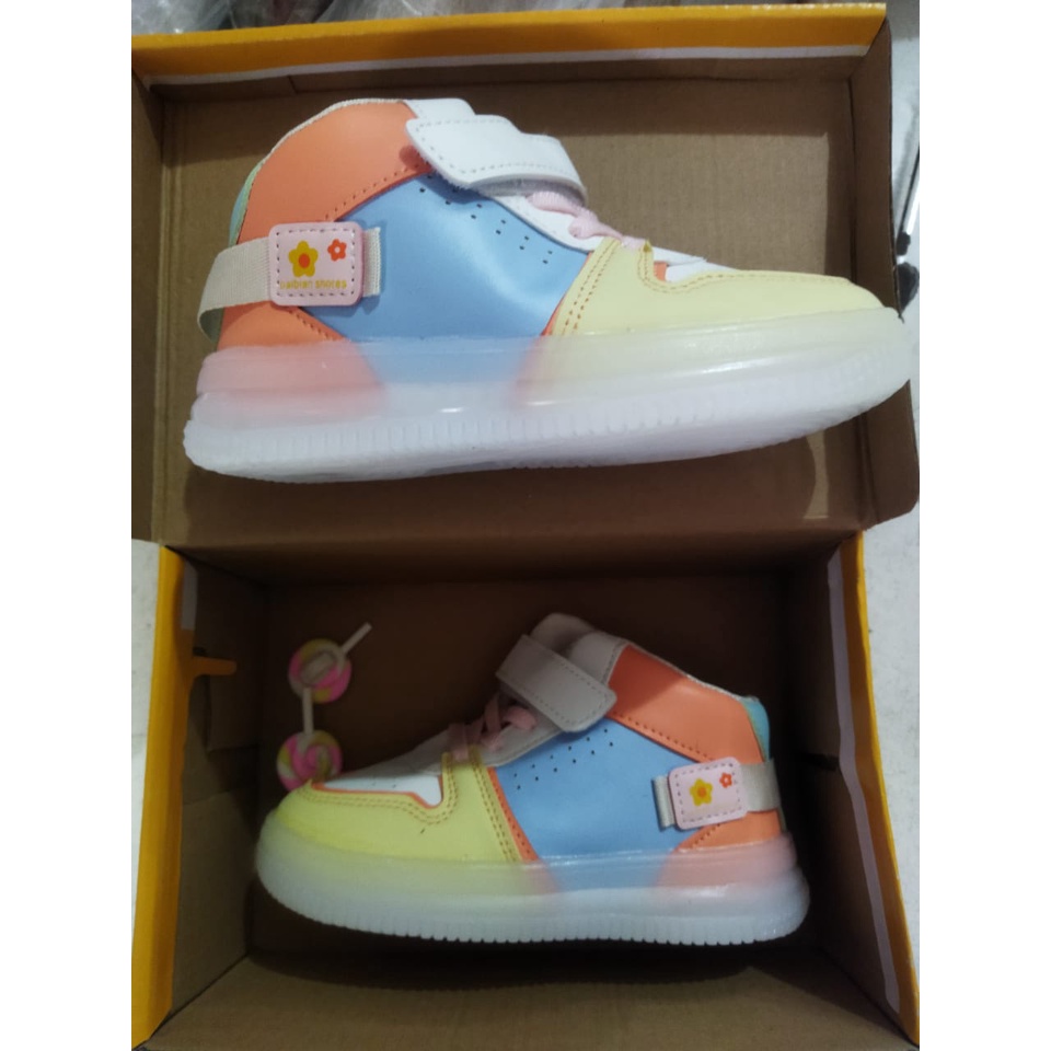 Sepatu sneaker anak unisex fashion trandy import J2214-2 (26-37) ( FREE BOX &amp; AKSESORIS LOLIPOP)