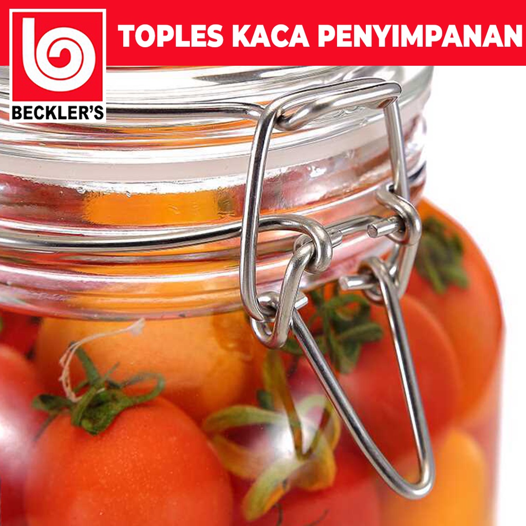 Toples Kaca Kedap Udara Toples Makanan Bening Hermatico / Toples Makanan Kaca Bening Serbaguna Jar 500ml, 750ml ,1000ml