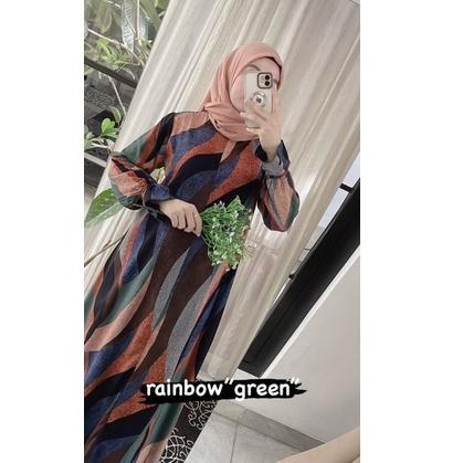 Sale Terbatas Dress Yumna Square Leaf Rainbow Jannat