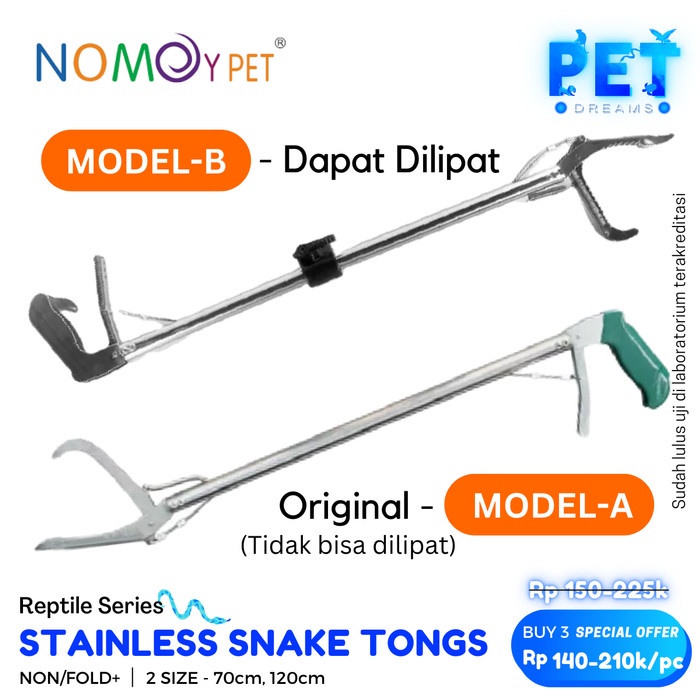 NOMOY SNAKE TONGS 70cm 120cm TONGKAT STAINLESS GRAB STICK ALAT PENJEPIT HOOK PENANGKAP STIK JEPIT ULAR