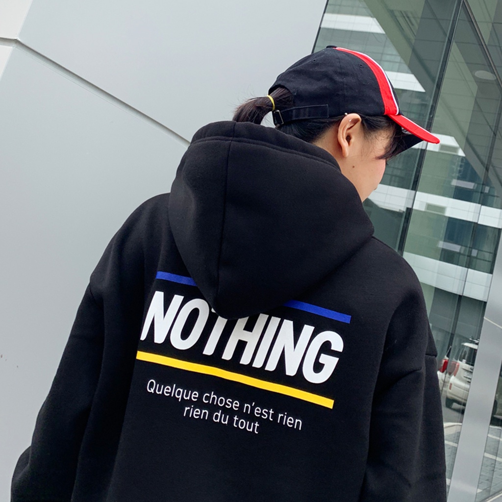 Hoodie Nothing Oversize Korean Style Street Wanita Dan Pria  L - XL - XXL - XXXL