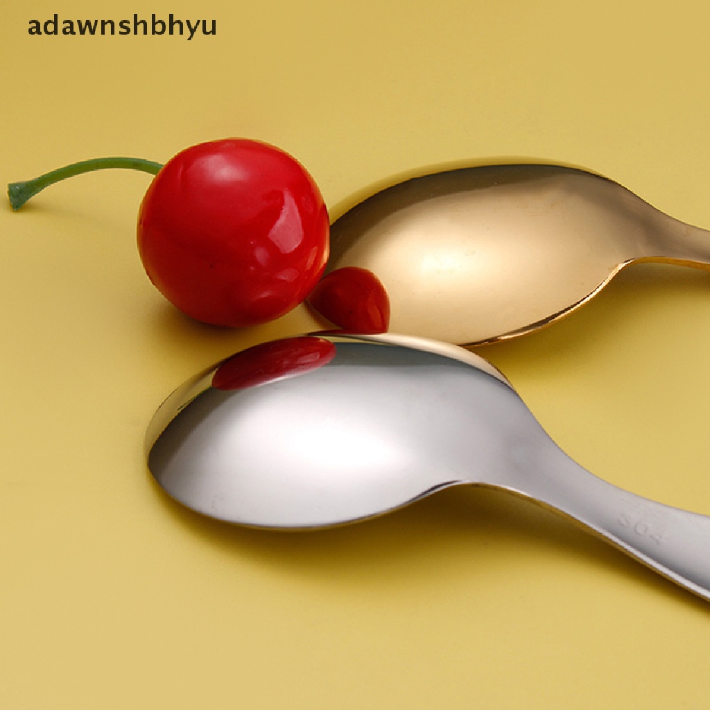 Adawnshbhyu Sendok Stainless Steel Lucu Gagang Pendek Sendok Es Krim Teh Kopi Sendok Anak ID