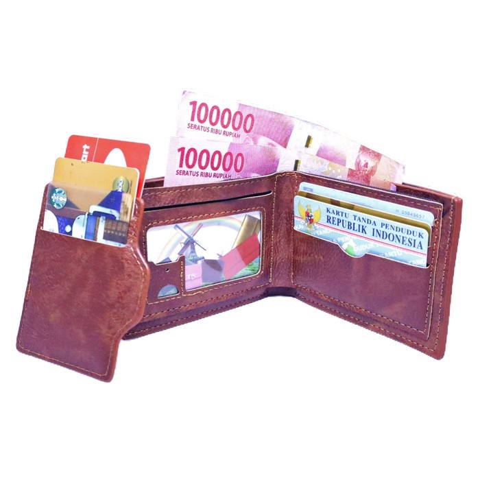 Dompet Lipat Pria 2 Ruang / Dompet Lipat Kulit Pria Sintetis - PANETI JHC1