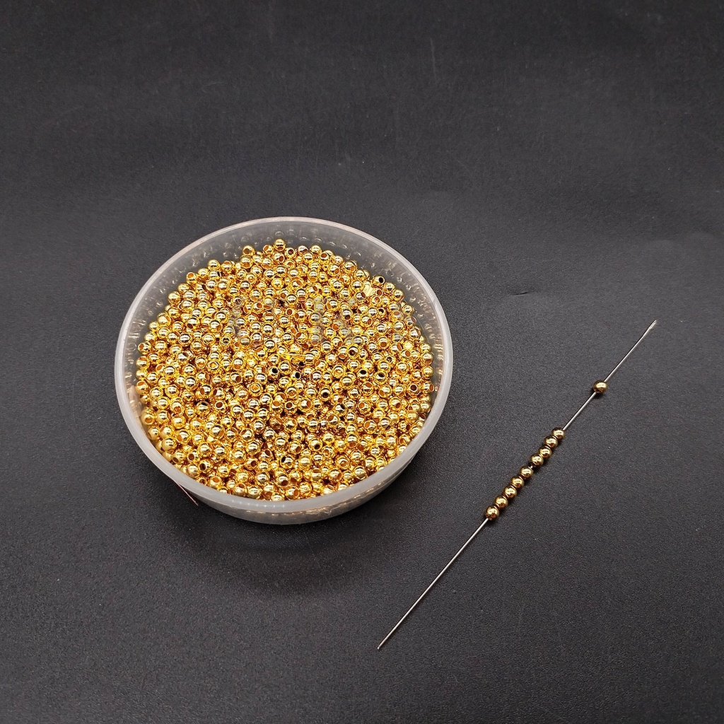 Mote lubang Mutiara / Mote Mutiara / Manik bulat warna 4mm (50 gram)