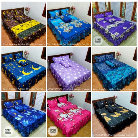 TERBARU.. COD SPREI HomeMade // RUMBAI KING 180X200 / QUEEN 160x200 SPREI RUMBAI FATA MOTIF/SPREI MU